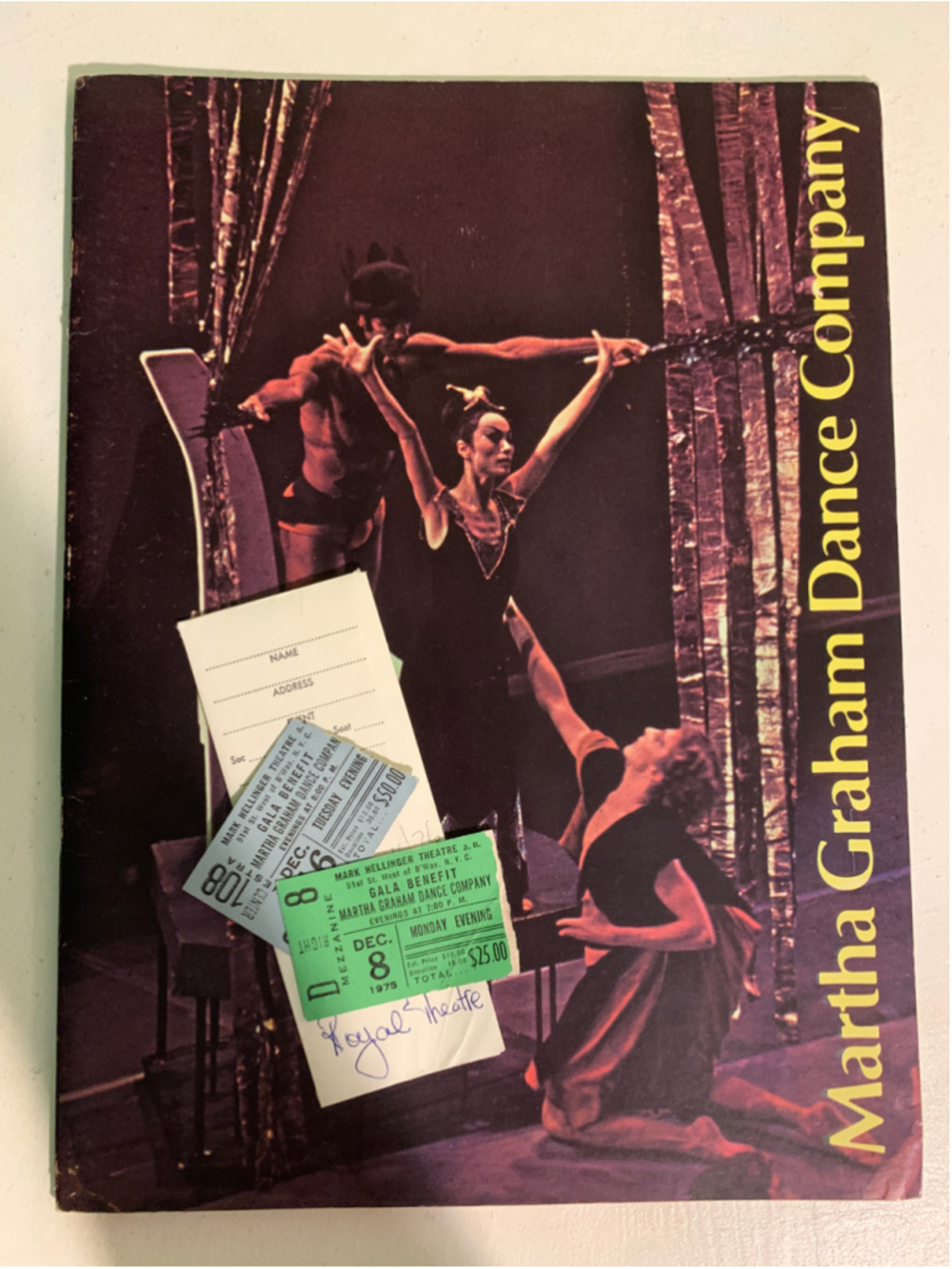 Unbranded Martha Graham Dance Company Program Black Purple One Size
